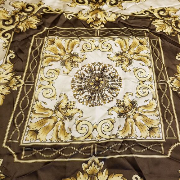 Kathie Lee Vintage Made In Italy Square Scarf Floral Mosaic - Picture 4 of 7